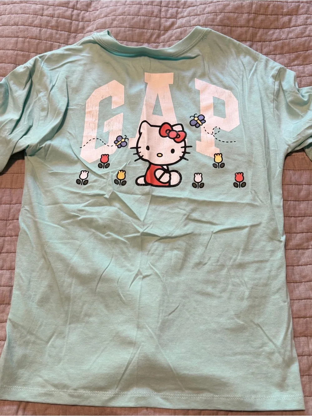 NWT GAP Mint Green Hello Kitty Short Sleeve Tee